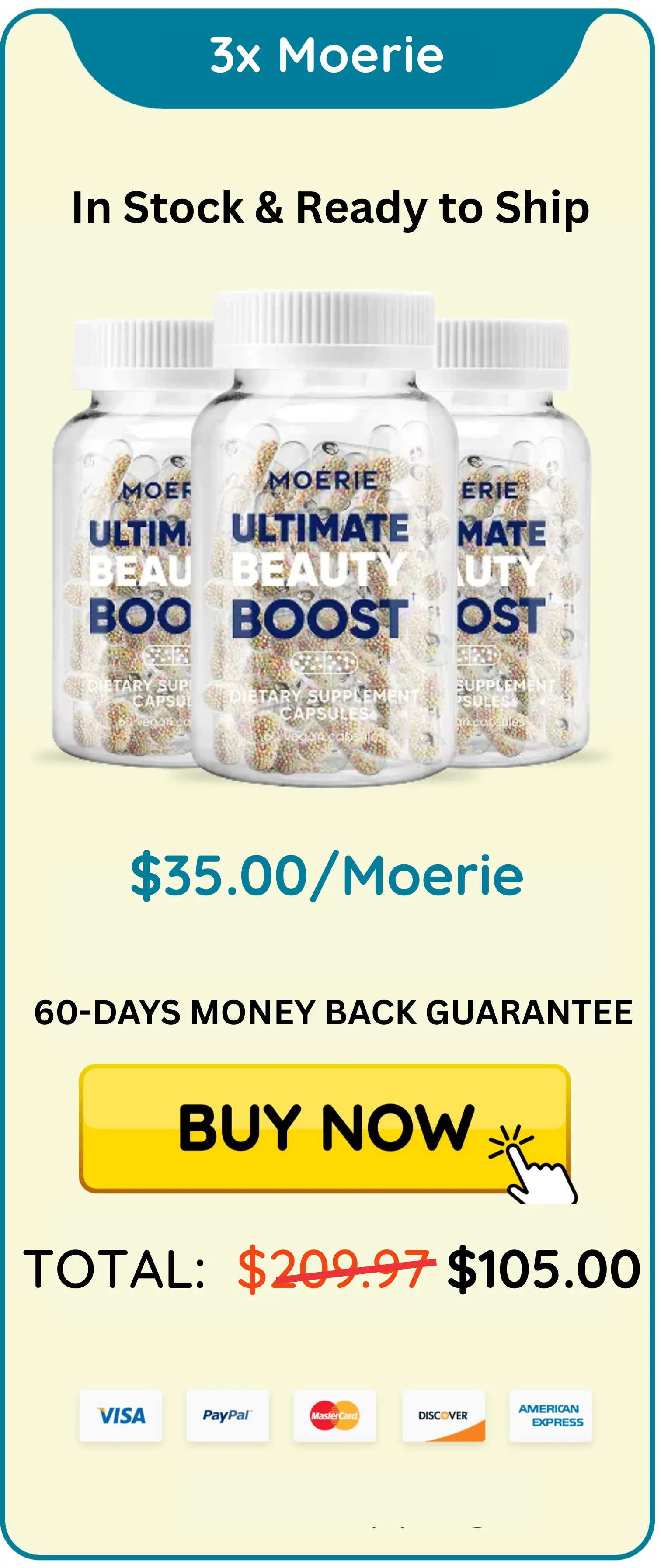 Moerie Ultimate Hair Boost Supplements 3 Unit